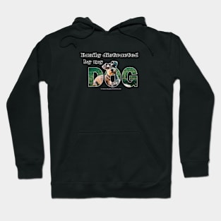 Easily distracted by my dog - Schnauzer oil painting word art Hoodie